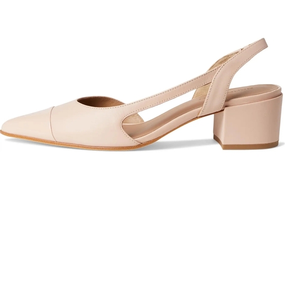 Elegant Nude Slingback Block Heels - Picture 2 of 10